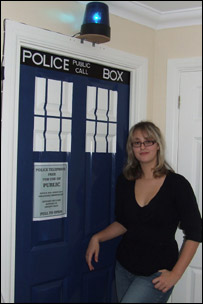 Jodie Robertson and her TARDIS door