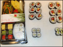 Rupal's finished sushi