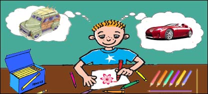 سليمان د رسم کښلو پرمهال او د موټرک په خيال کې