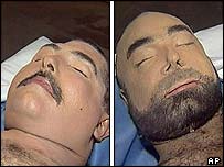 Corpos que seriam de Uday e Qusay Hussein