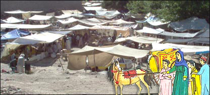 ګاډيوانه او ماشومان د شيخ صاحب مېله ځي ته راغلی