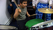 A boy drumming