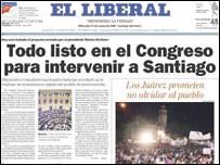 Capa do jornal argentino "El Liberal"