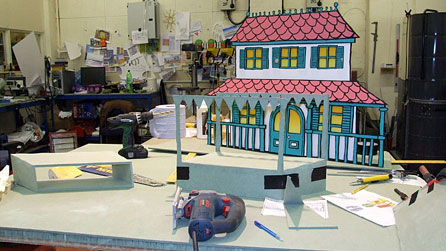 A Rastamouse set in production