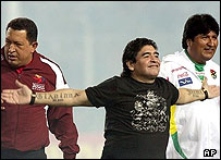 مارادونا، مورالس و چاوز