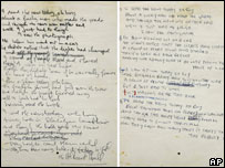 列侬亲笔书写的歌词