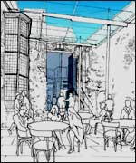 Pic: artist impression of new courtyard at Cinema City.