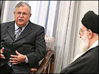 جلال طالبانی اور آیت اللہ خامنہ ای