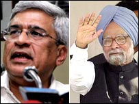 प्रकाश करात और मनमोहन सिंह
