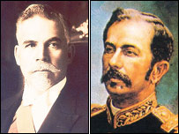 Os presidentes Washington Luís e Floriano Peixoto
