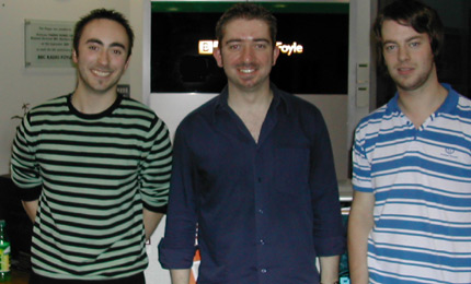 Stephen with the lads from Skruff. L-R, Connor McGowan, Stephen and Peter Eastwood.