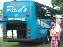 The coach which carried the wedding party.