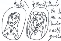 Llun o Catrin a Maria