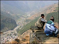 Looking down towards Beni