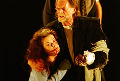 Image: Eve Miles as Lavinia and David Bradley as Titus Andronicus in the RSC's production of Titus Andronicus. Photograph by John Haynes © Royal Shakespeare Company