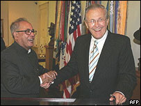 پرنب مکھرجی اور ڈونلڈ رمزفیلڈ