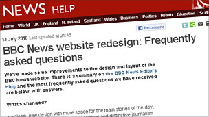 Screengrab of FAQs page