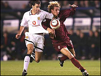 Zápas Sparty a Manchesteru