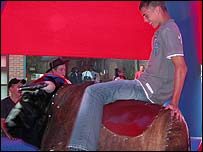 Riding the Bucking Bronco at Superstars Day