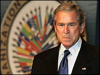 O presidente George W. Bush