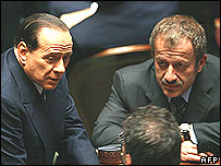 Silvio Berlusconi com aliados políticos