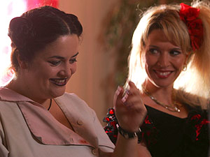 Ruth and Julia on set