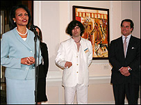 کاندولیزا رایس در نمایشگاه هنری ایرانیان در دی سی