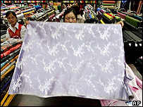 Çin'de bir tekstil fabrikası