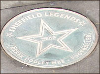 Derek Dooley's plaque on the pavement