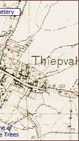 Thiepval - map of the battleground at the time of the Somme