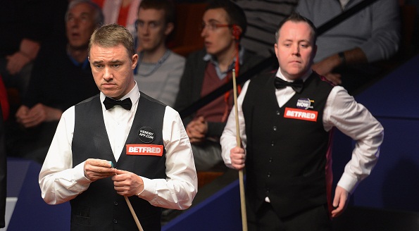 Stephen Hendry and John Higgins