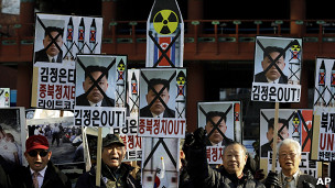 韩国抗议朝鲜发射火箭