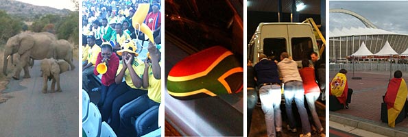 Elephants, vuvuzelas and empty seats, wing mirrors, bus breakdown and fans waiting patiently