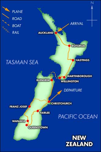 Map of New Zealand