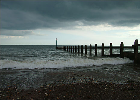 Dawlish Warren on a stormy day