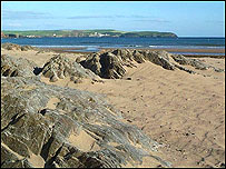 The beach at Bigbury on Sea