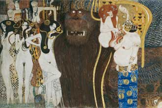 Gustav Klimt. The Beethoven Frieze (detail). 1901-2 (copy 1984). Belvedere, Vienna.