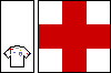 Inglaterra, bandeira e camiseta da seleção