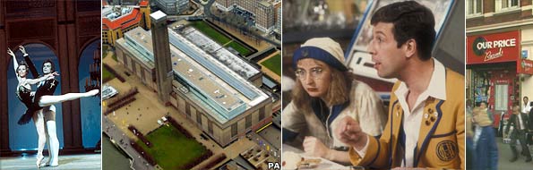 Sadler's Wells; Tate Britain; Hi-De-Hi; Our Price