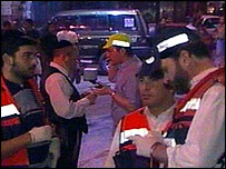 Local de explosão em Jerusalém