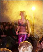 One of Mrika's designs been modeled at the fashion show