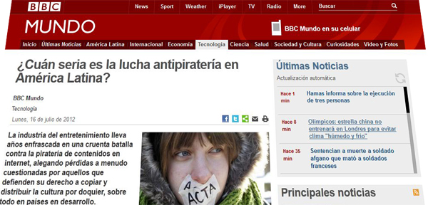 Artículo de BBC Mundo sobre la piratería