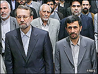 محمود احمدی نژاد و علی لاریجانی