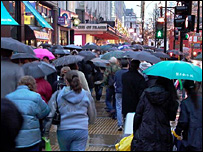 Shoppers on Oxford Street, London