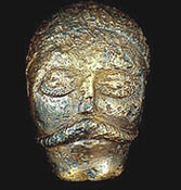 Bronze model of an Iron Age man's face
