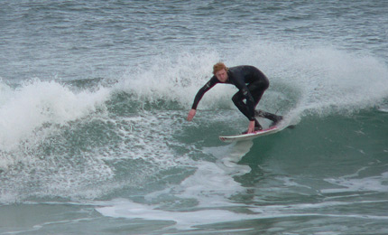 Mennie the Younger. Here, Andrew finds a ridiculously deep cut back at Port. Pic Ger