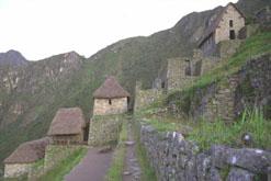 Ancient hillside city ruins of Machu Picchu, Peru