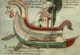 Anglo-Saxon illustration of Viking ship