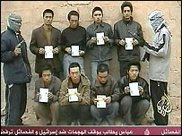 Os reféns chineses foram exibidos em um vídeo