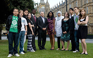 Ben, Bethan, Jac, Hannah, Quincy, Jonathan Dimbleby, Angellica Bell, Reem, Hazel, Armadeep, Tudor and Izzie